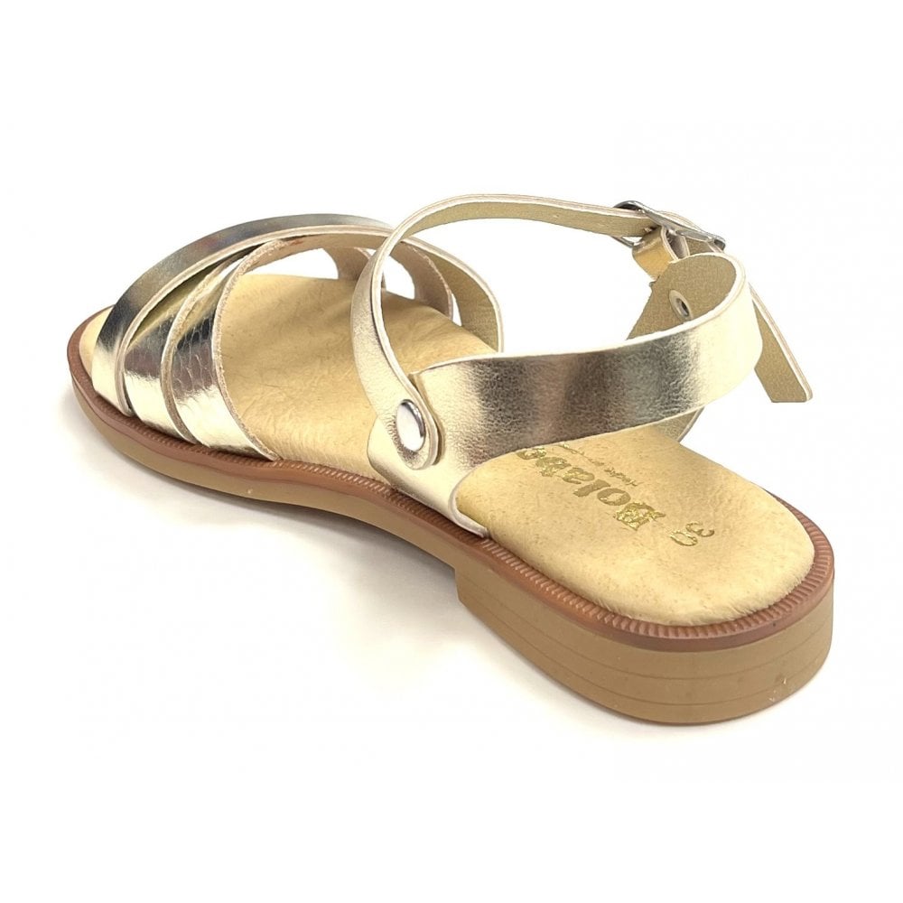 E098 Cross Strap Sandal Gold