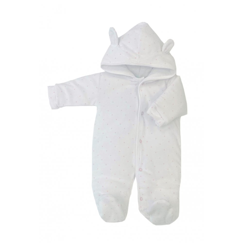 23BB-802 Baby Girls Pink Velour Snow Suit