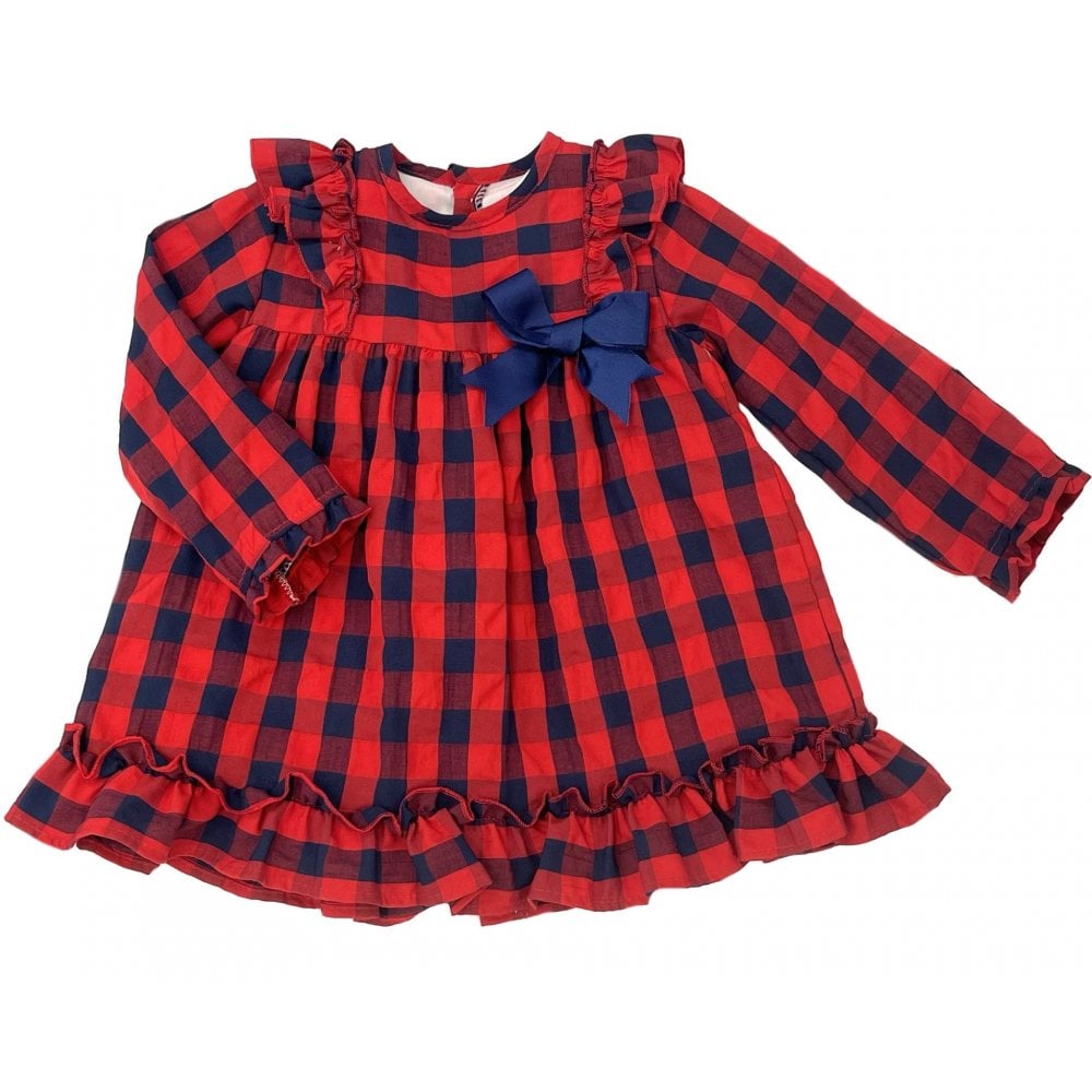 23657 Girls Red Checked Dress