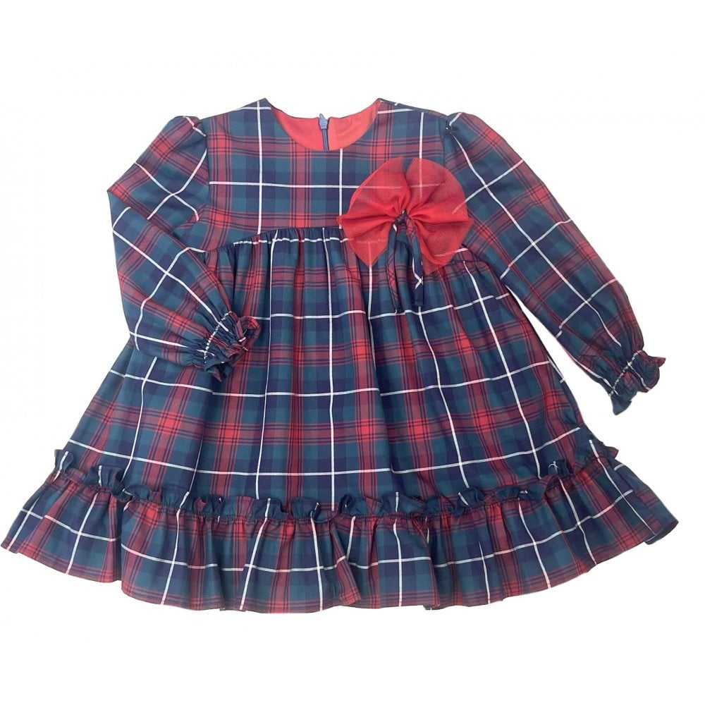 5182 Girls Tartan Dress with Bow