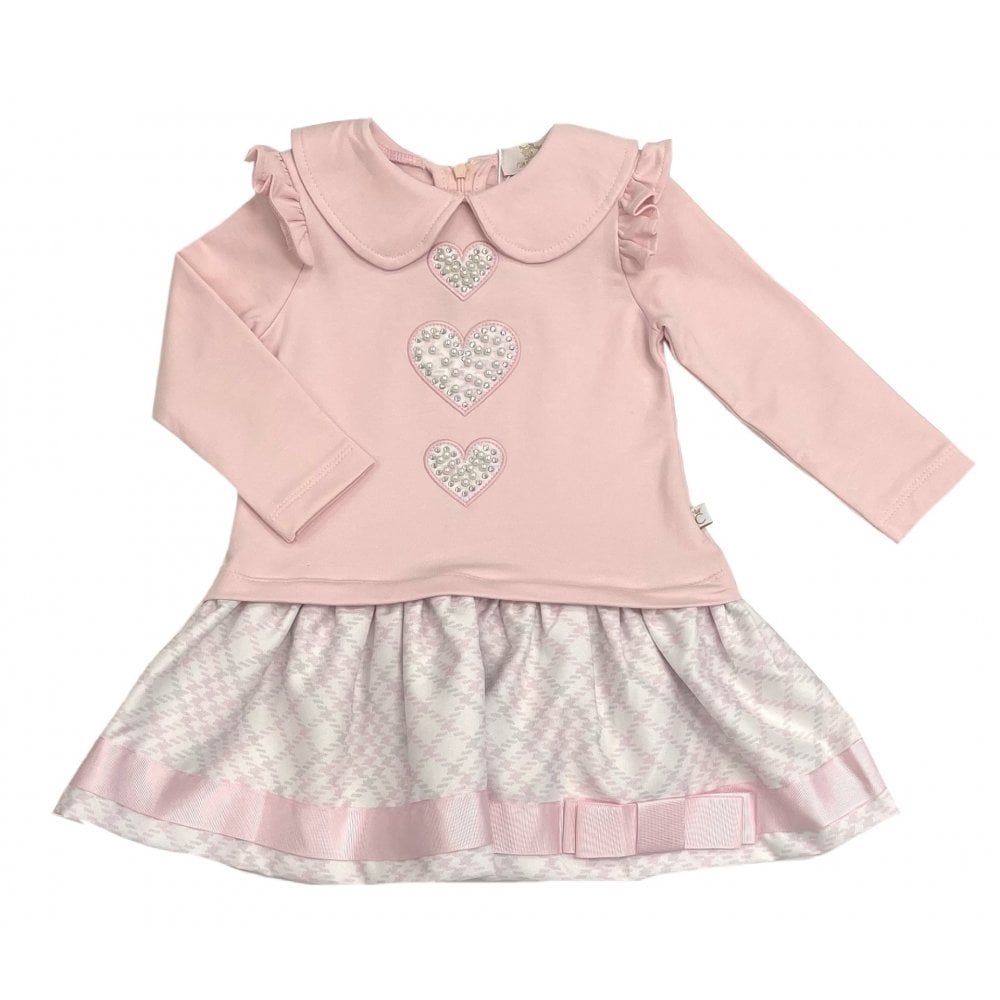 0121110 Heart Pearl Diamante Jumper Dress