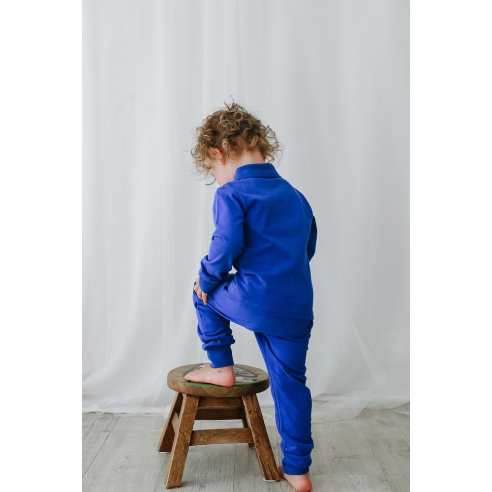 Vince Boys Plain Zip Up Polo Tracksuit Royal Blue
