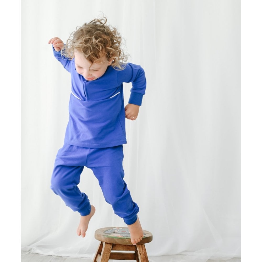 Vince Boys Plain Zip Up Polo Tracksuit Royal Blue