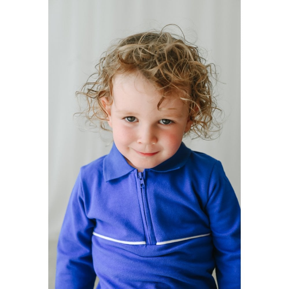 Vince Boys Plain Zip Up Polo Tracksuit Royal Blue
