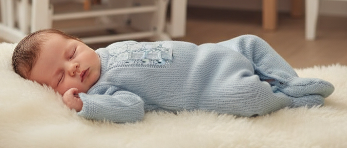 Premature Knitted Babygrow Baby Blue