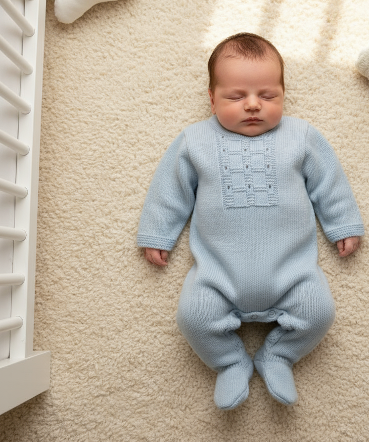 Premature Knitted Babygrow Baby Blue