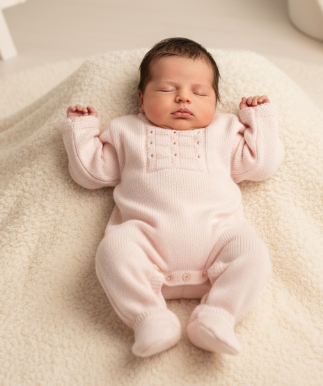 Premature Knitted Babygrow Pink