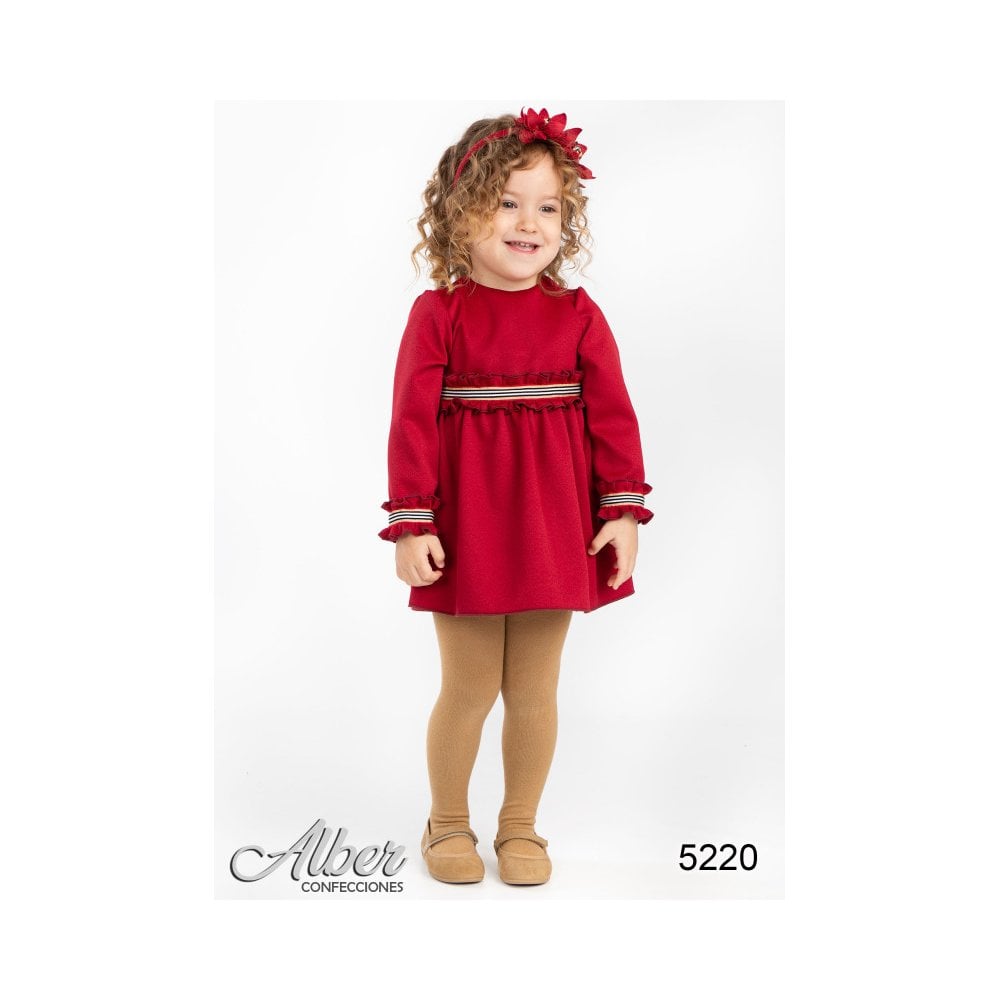5220 Baby Girls Red Frilled Dress