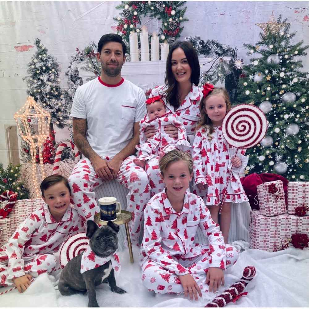 Christmas Pyjamas Red & White Pattern Mens