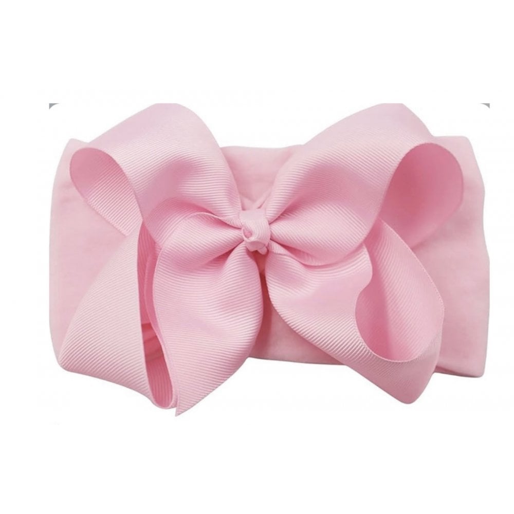 Large Bow Baby Headband Pink