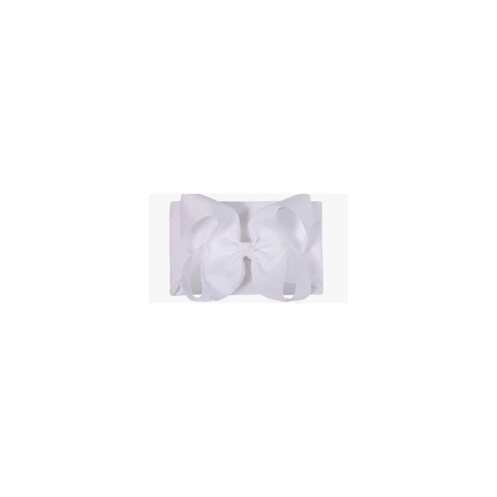 Large Bow Baby Headband White