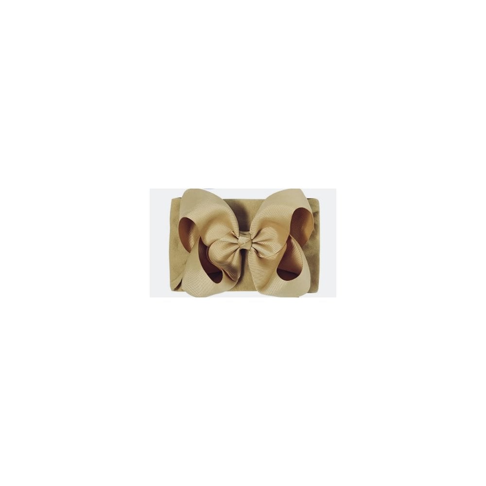 Large Bow Baby Headband Camel