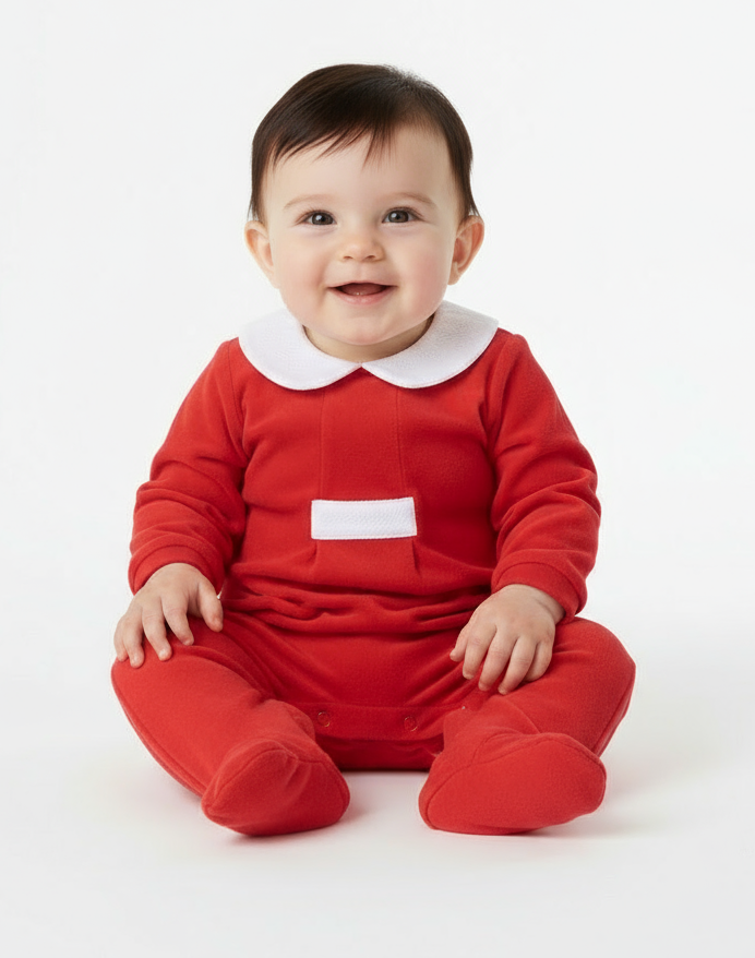 19816 Red Velour Babygrow