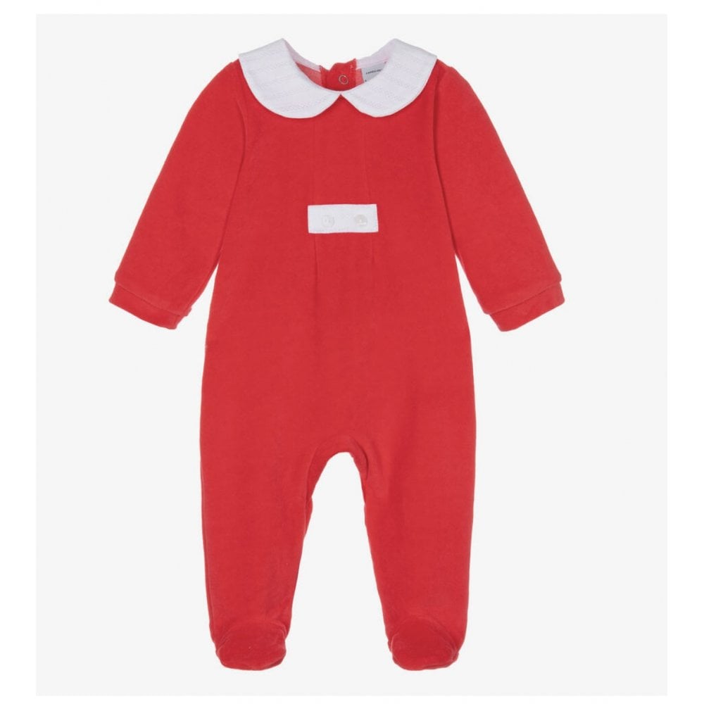 19816 Red Velour Babygrow