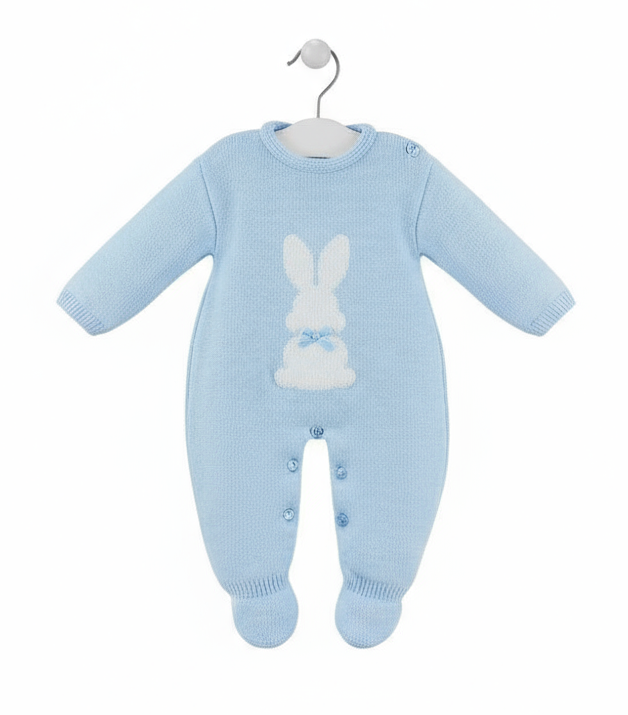 A4423 Blue Bunny Knitted Babygrow