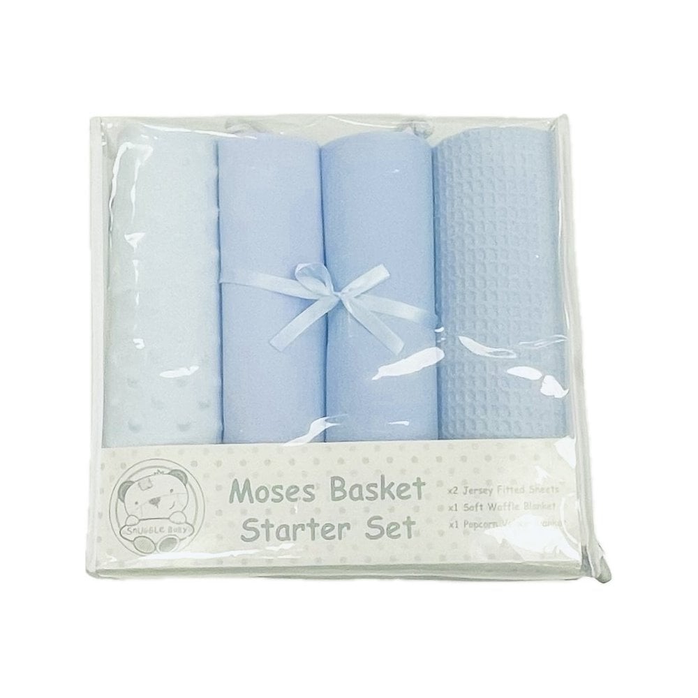 Moses Basket Starter Set Baby Blue