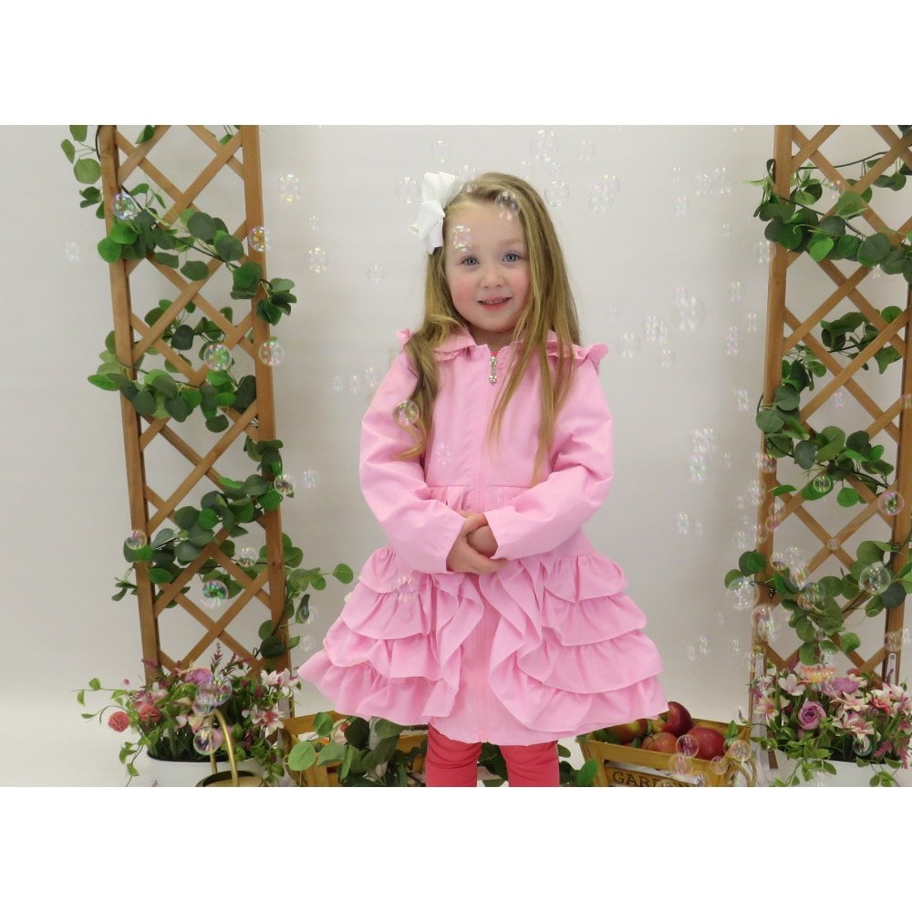 Marnie Girls Pink Frilly Ruffle Mac Pink