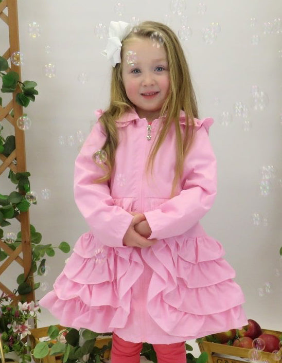 Marnie Girls Pink Frilly Ruffle Mac Pink