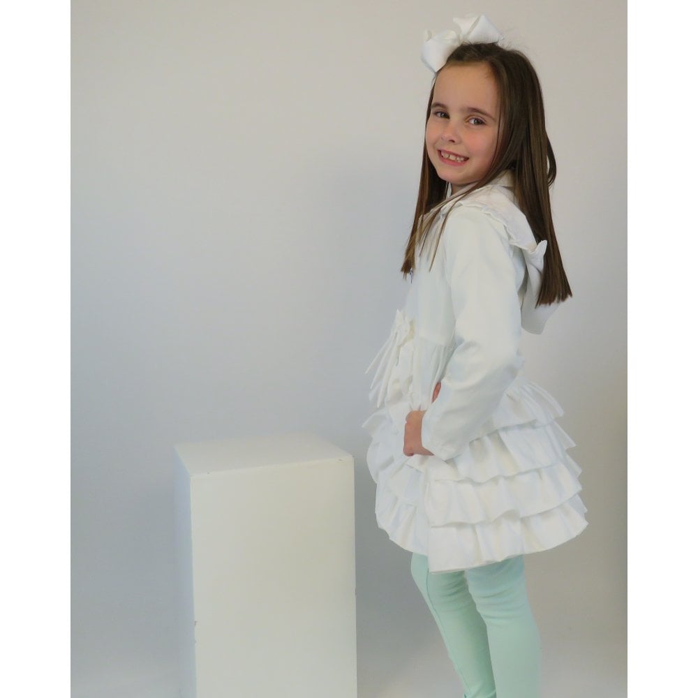 Martine Girls White Frilly Ruffle Mac