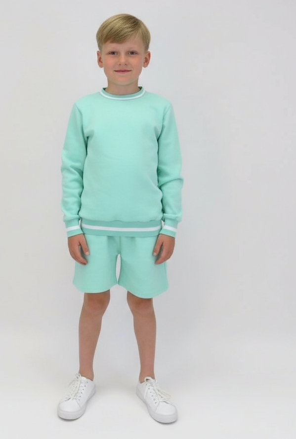 Toby Boys Tracksuit Short Set Mint