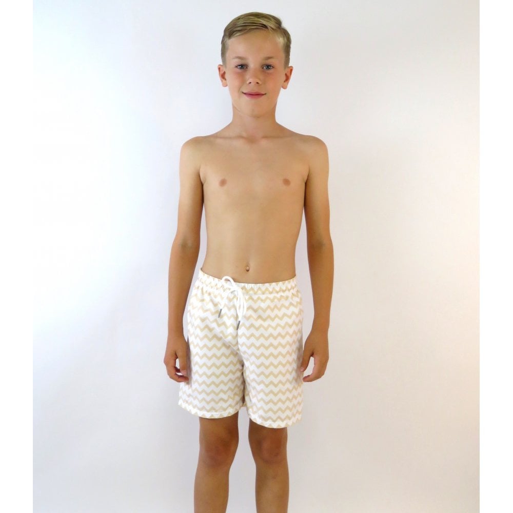 Ziggy Boys Zig Zag Swimming Trunks Camel