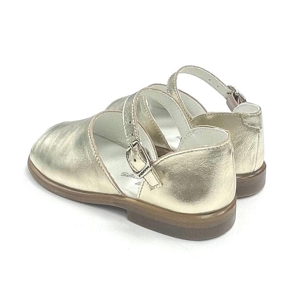 171835 Girls Gold Leather Andanines Sandal