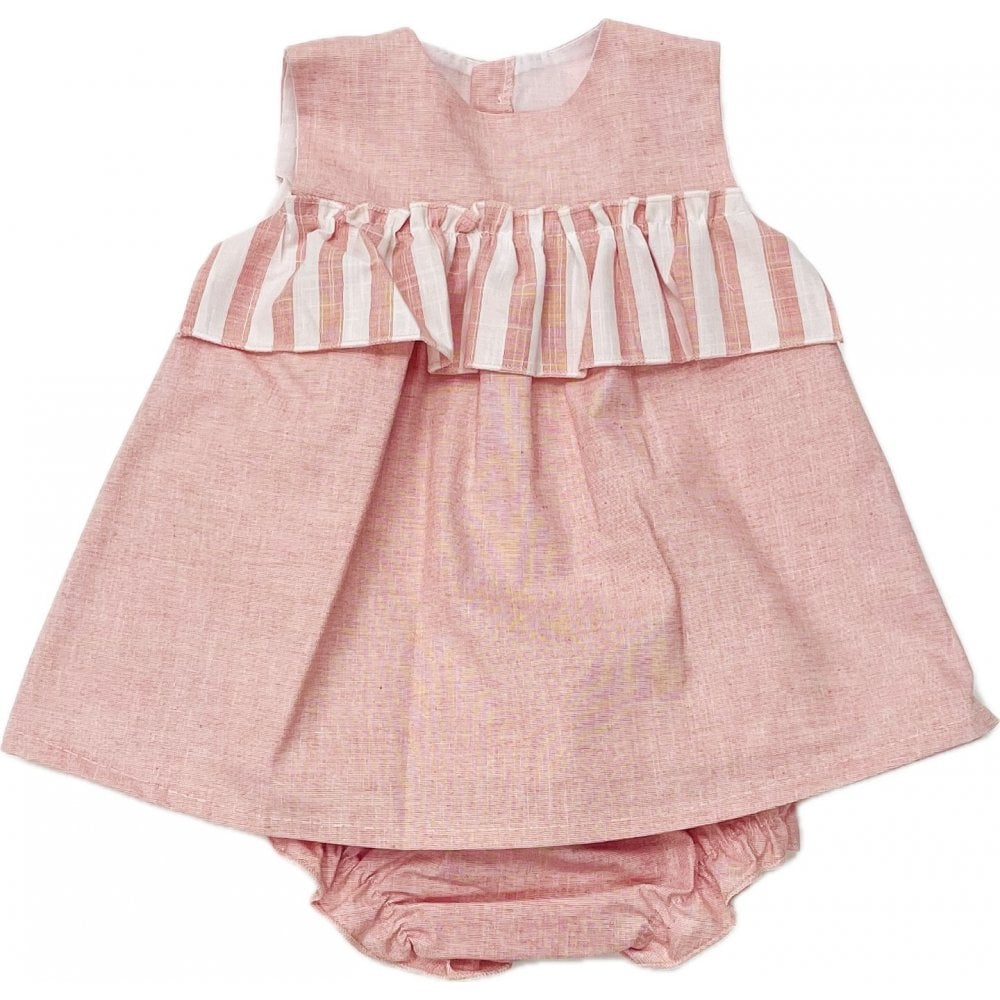 24137 Baby Girls Pink Dress & Headband Set