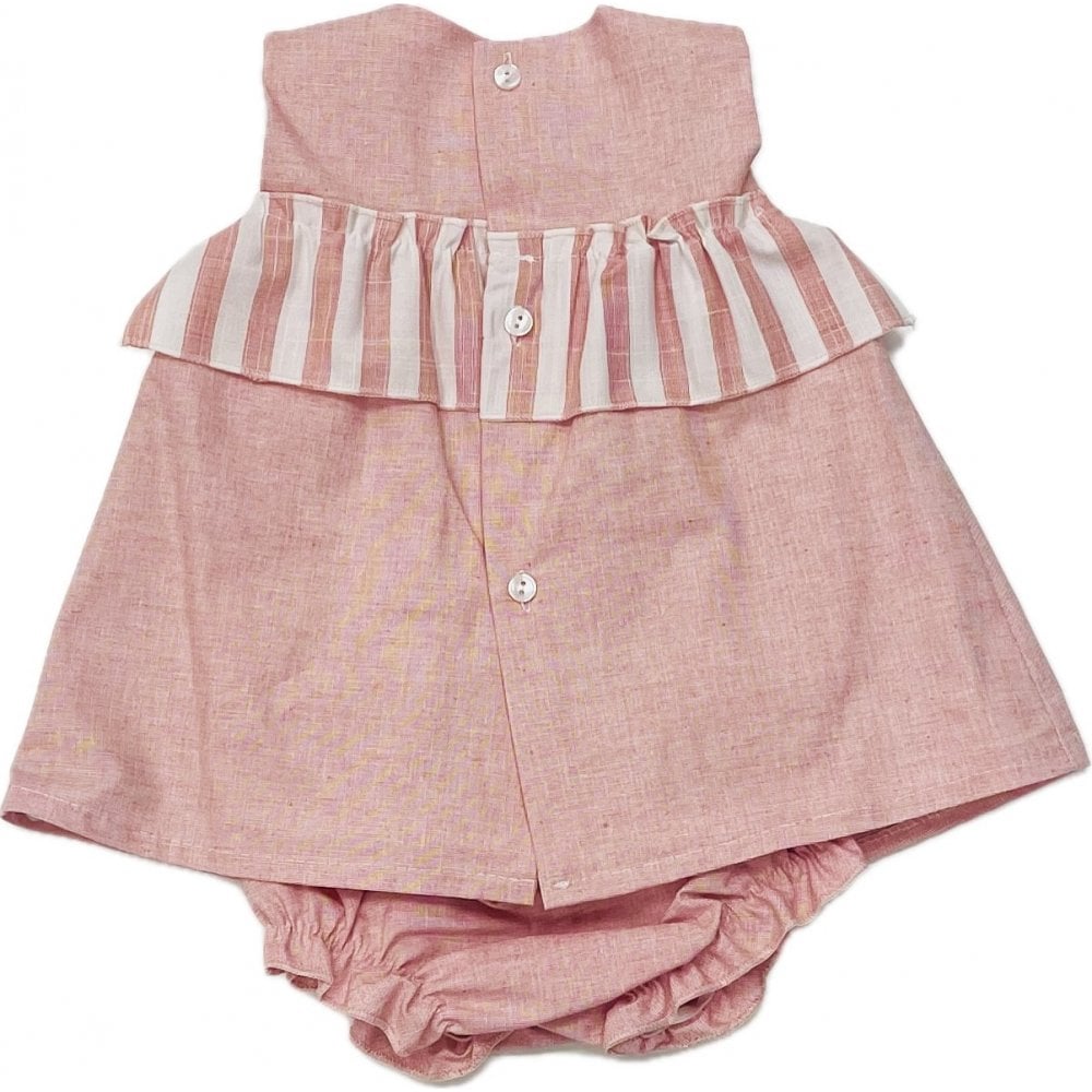 24137 Baby Girls Pink Dress & Headband Set