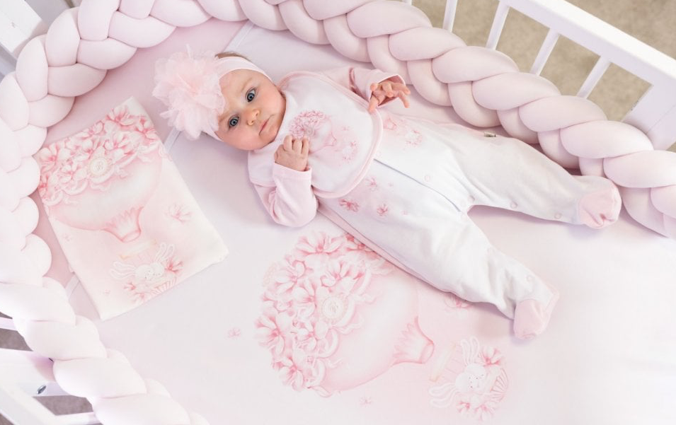 Baby Girls Hot Air Balloon Baby Grow Pink