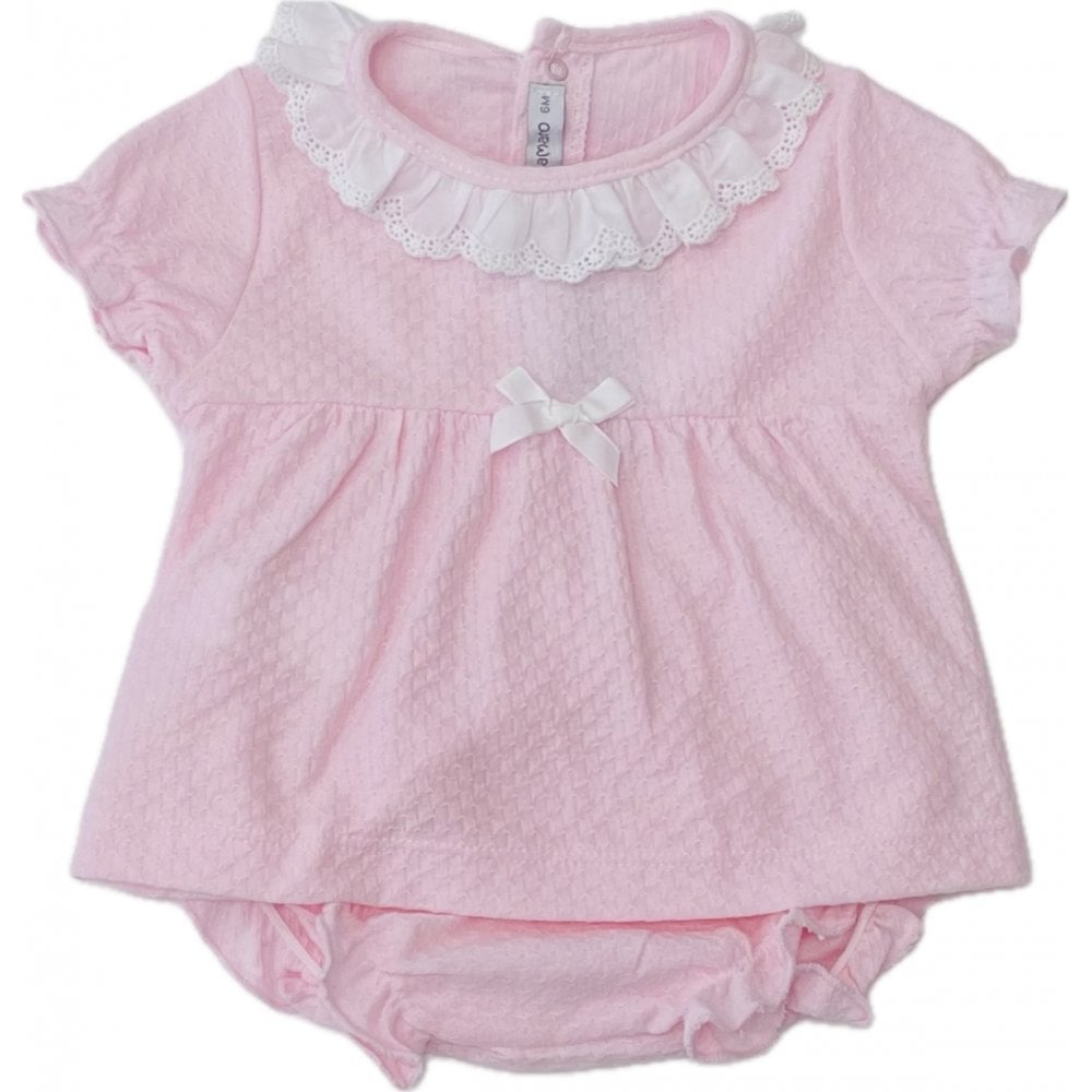 17925 Baby Girls Pink Top & Knicker Set