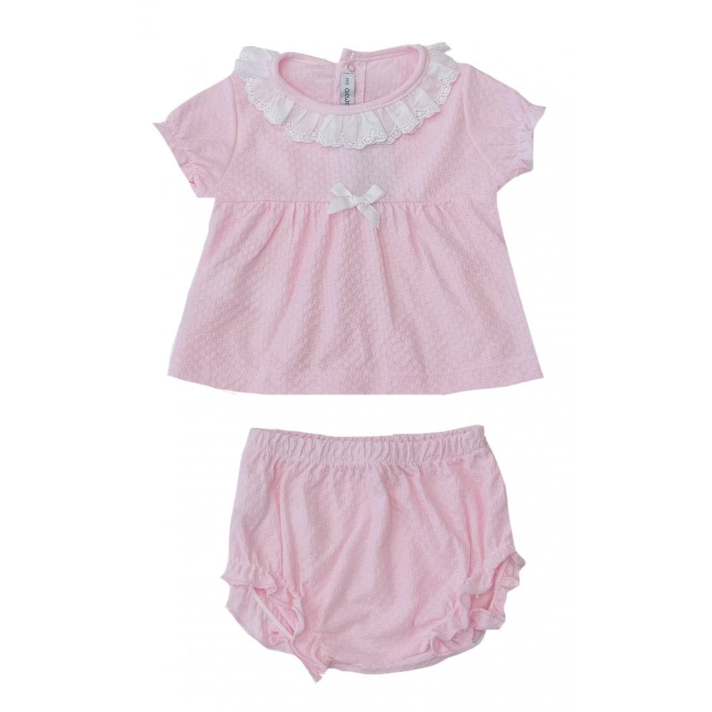 17925 Baby Girls Pink Top & Knicker Set