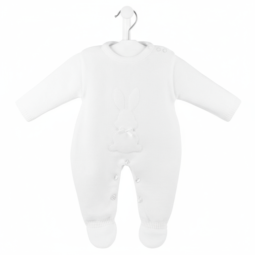 A4423 Bunny Babygrow Unisex White