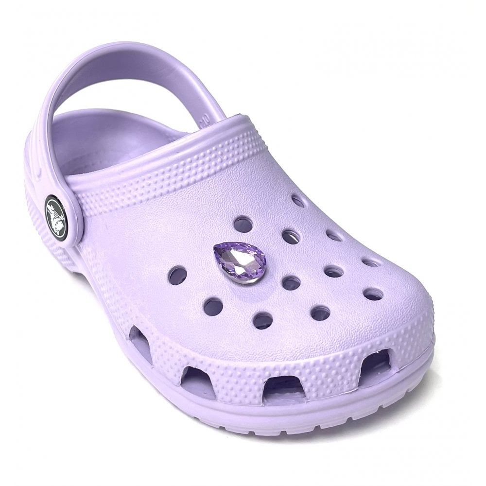 Crocs Charms Purple Jewel Teardrop Single