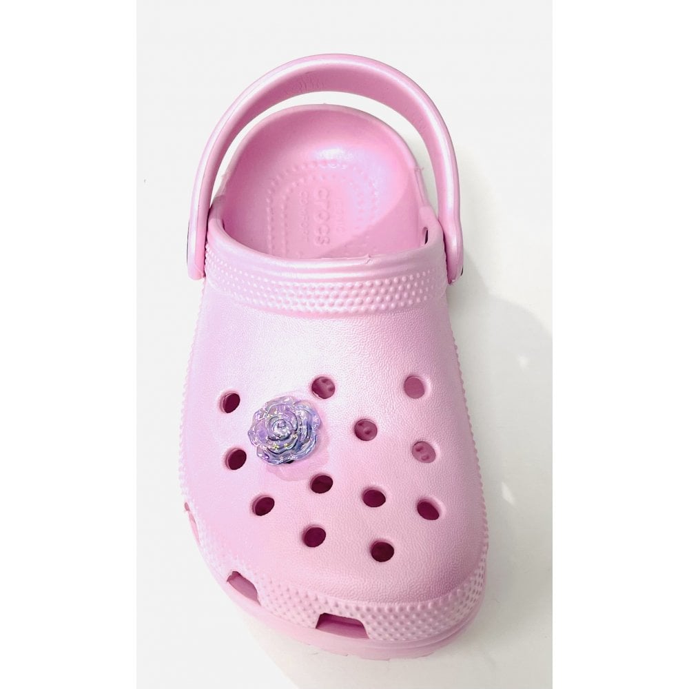 Crocs Charms Small Purple Rose Single