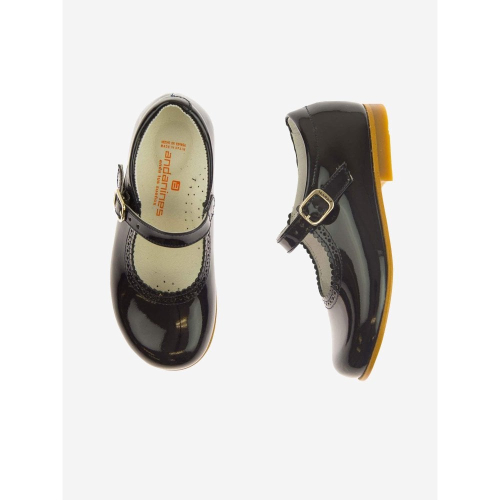 Mary Janes Girls Buckle Classic Shoe Navy Patent