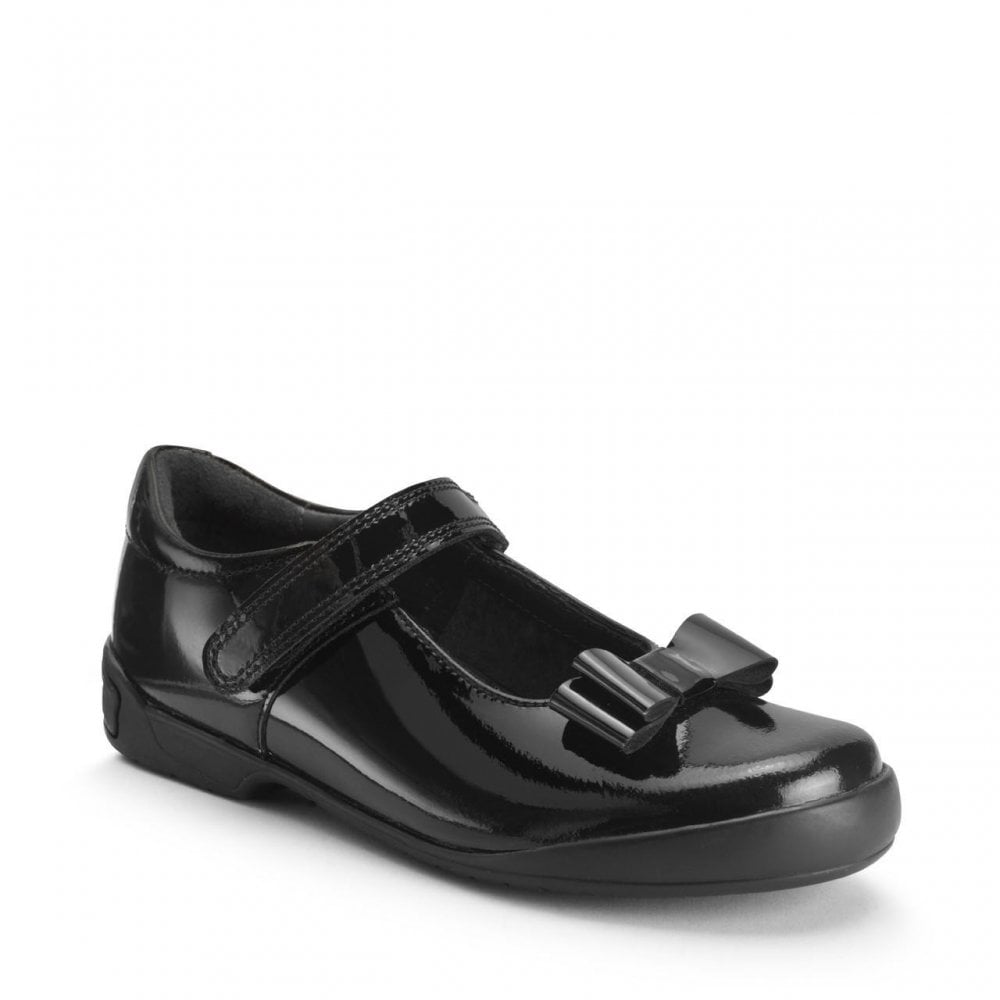 Flourish Girls Black Patent School Shoes