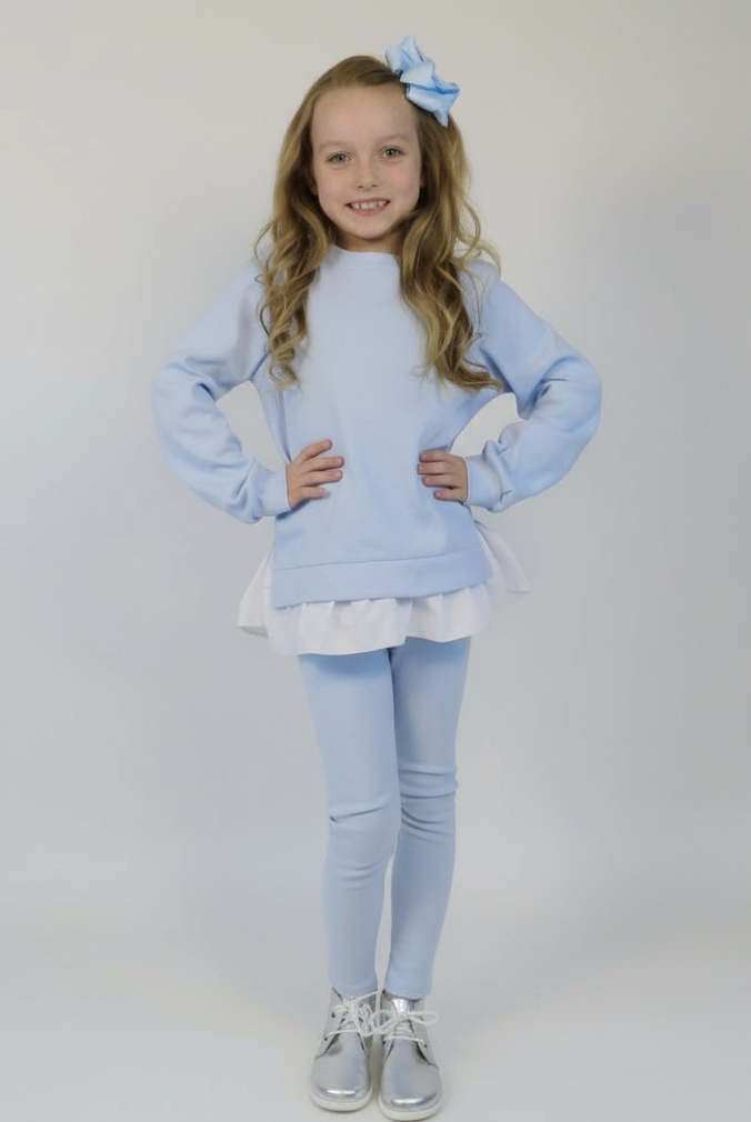 Mila Girls Legging Tracksuit Set Blue