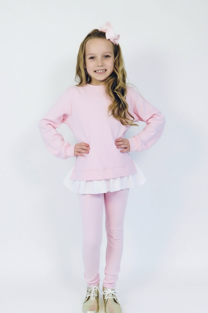 Mila Girls Legging Tracksuit Set Pink