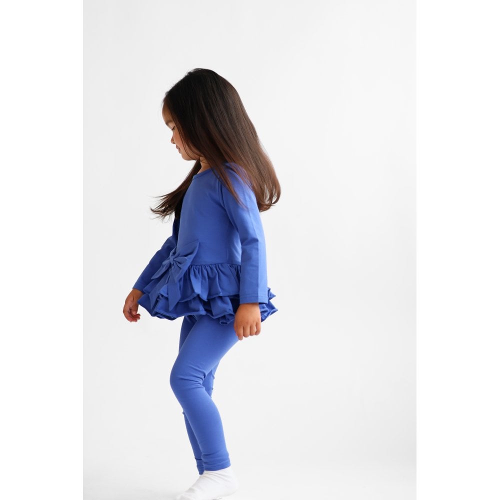 Hallie Girls Frilly Bow Tracksuit Royal Blue