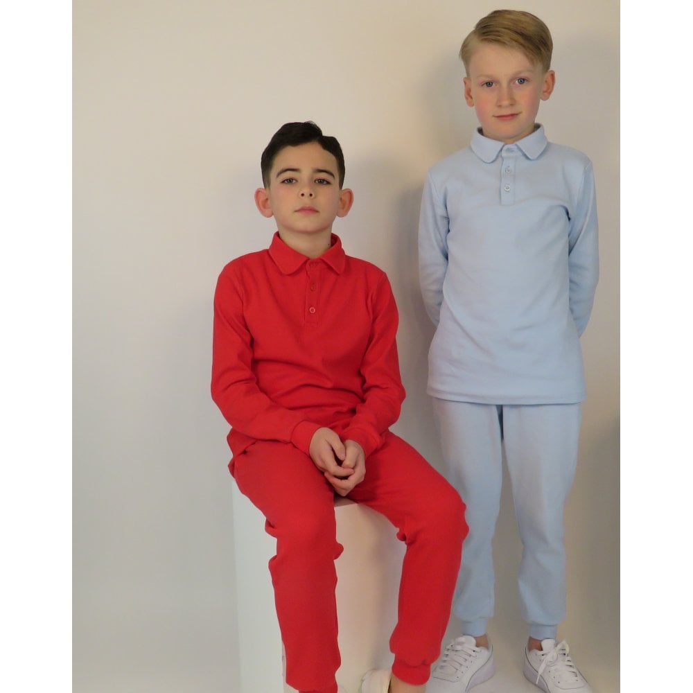 Luca Red Boys Ribbed Tracksuit Set
