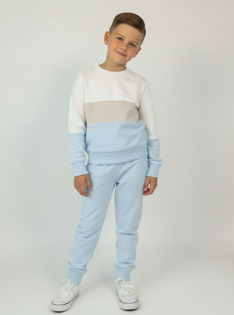 Louie Blue Boys Tri Tracksuit Set