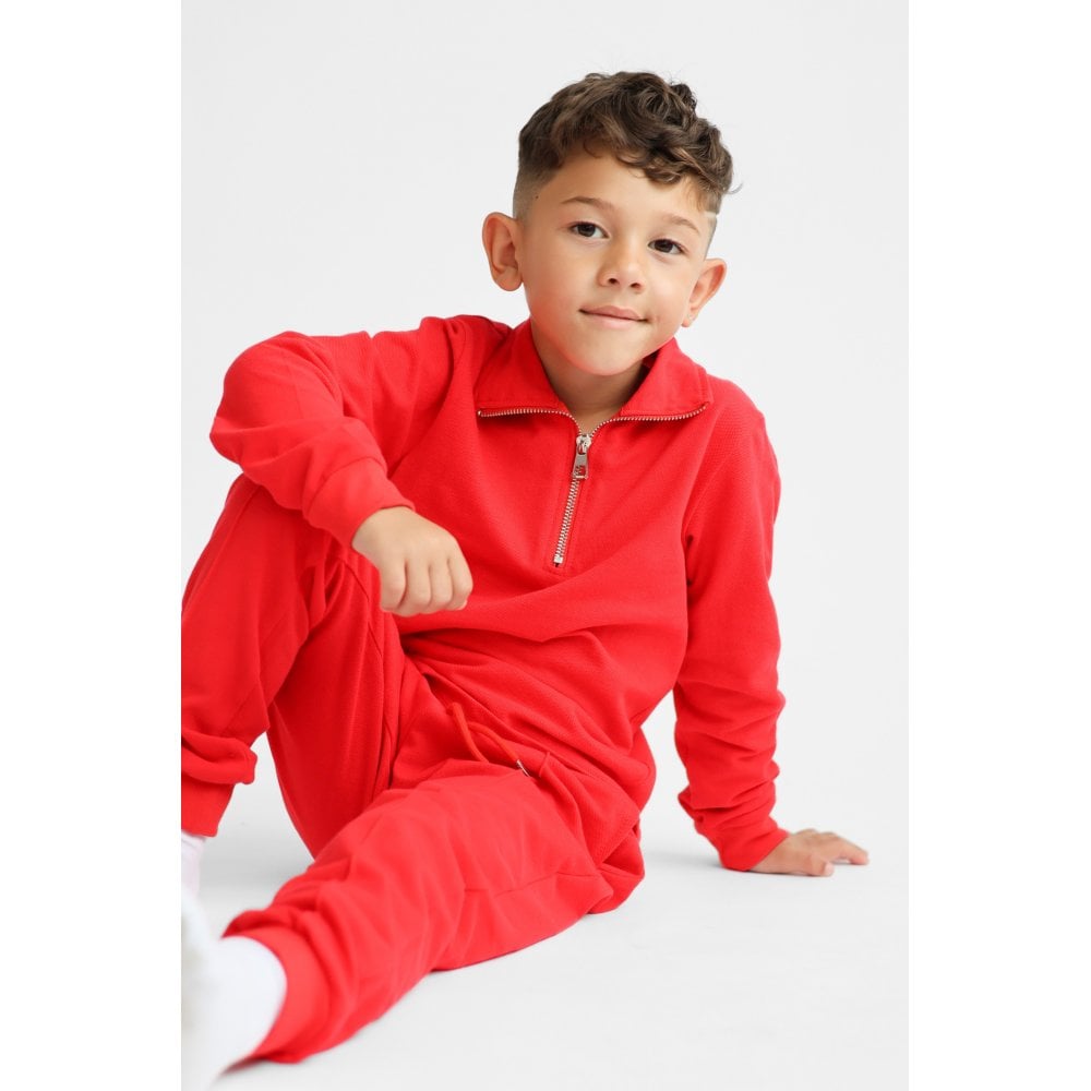 Jaxon Red Boys Zip Through Tracksuit Set