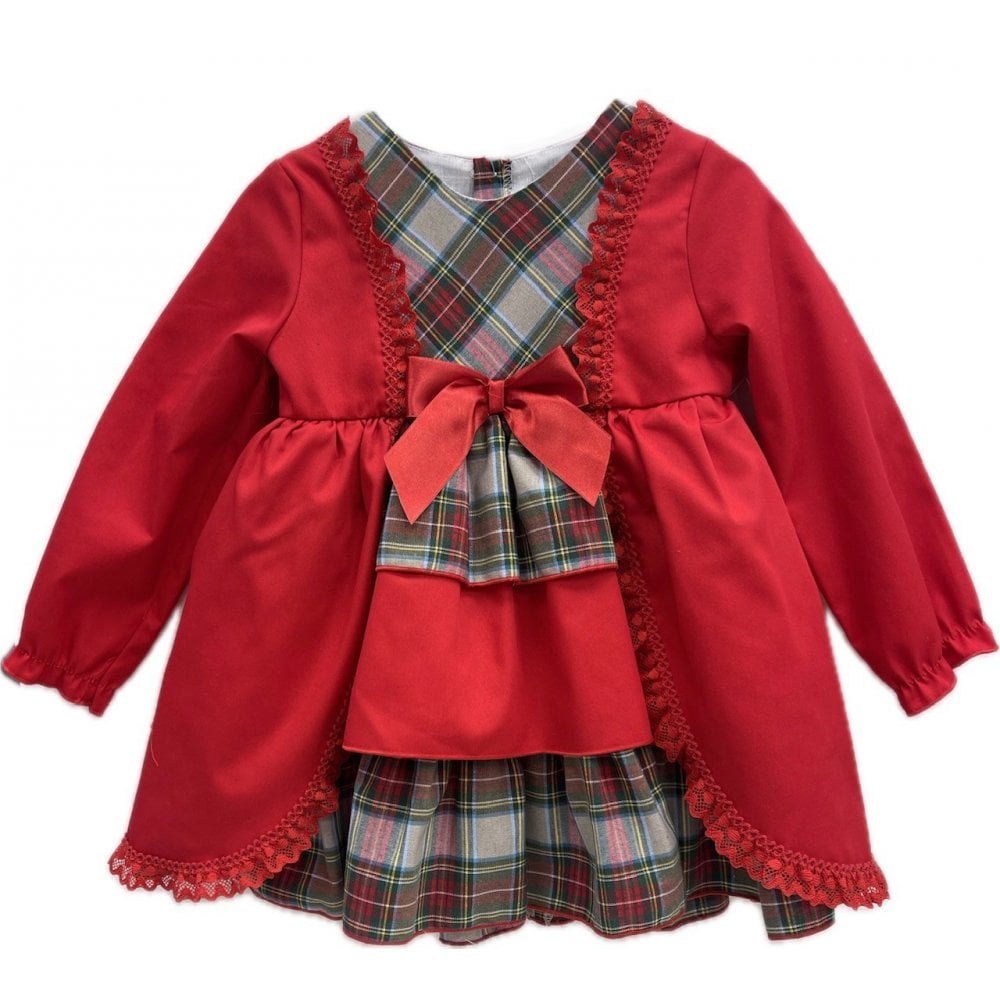 ZA5119 Girls Red Tartan Dress