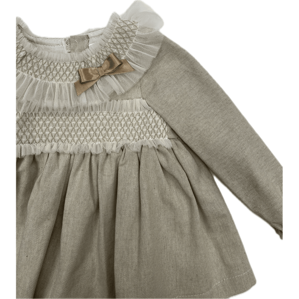 ZA3770 Baby Girls Smock Dress With Knicker Set