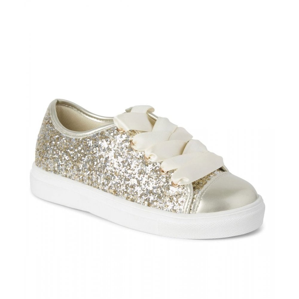 Trinity Girls Glitter Trainer Gold