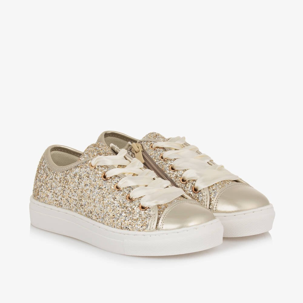 Trinity Girls Glitter Trainer Gold