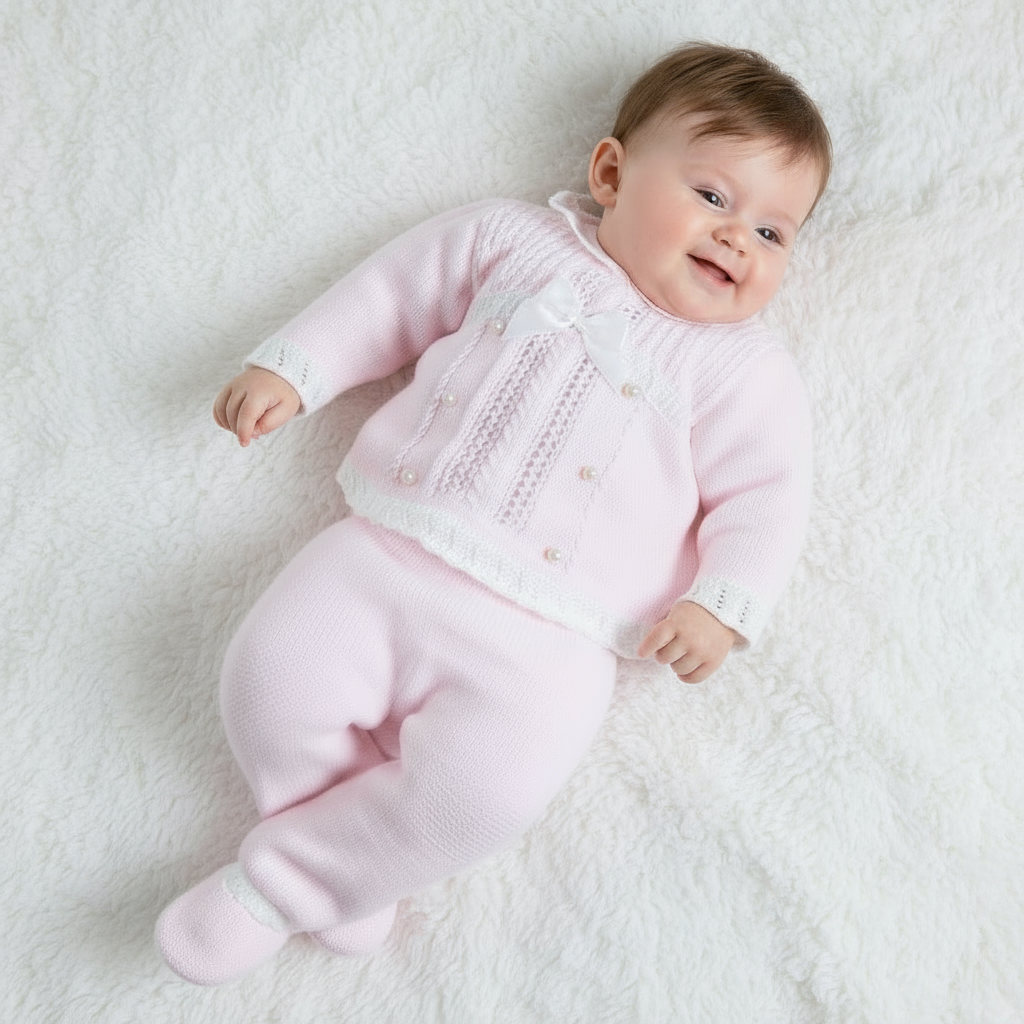 A4011 Pearls and Bows Knit Set