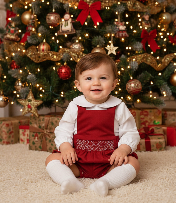 ZA5115 Baby Boys Red & White Shirt Set