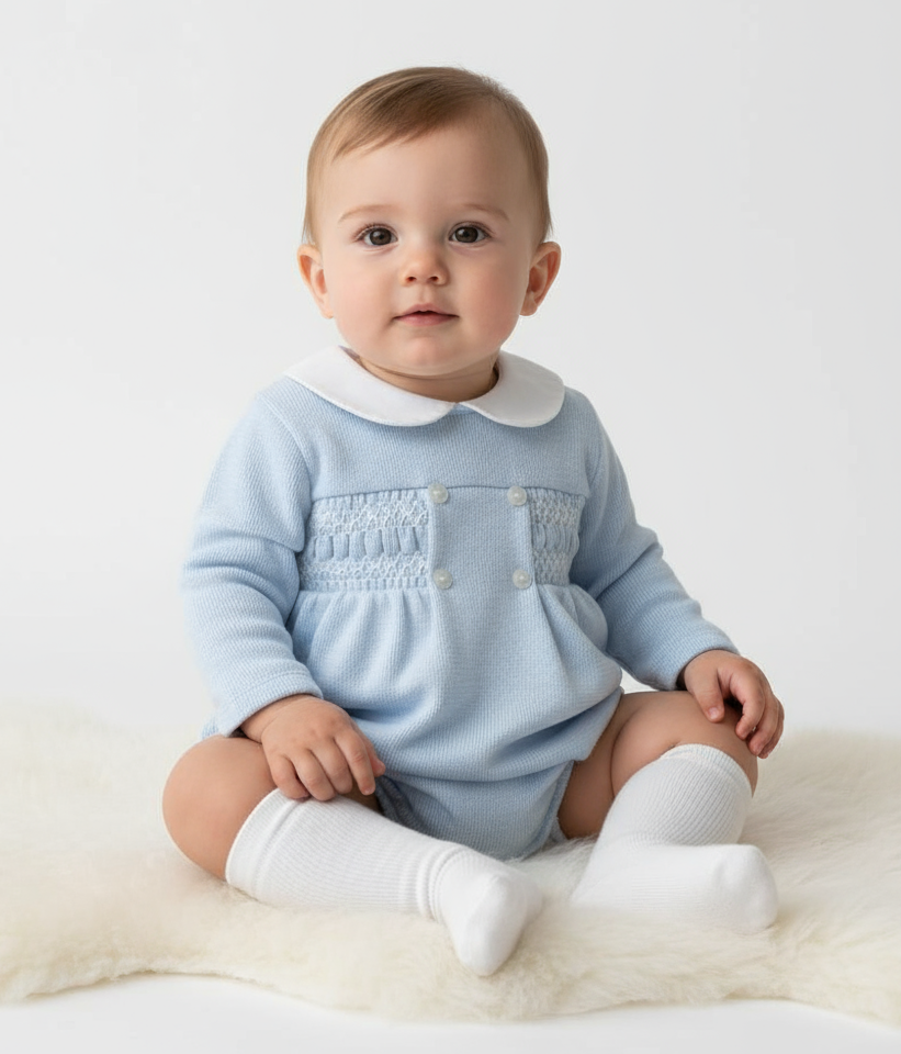 30351 Baby Boys Blue Romper