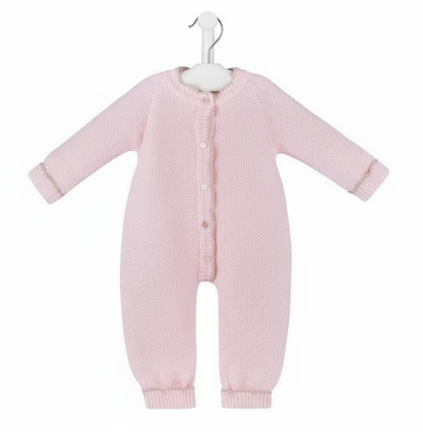A4953 Scallop Edge Knitted Onesie Pink